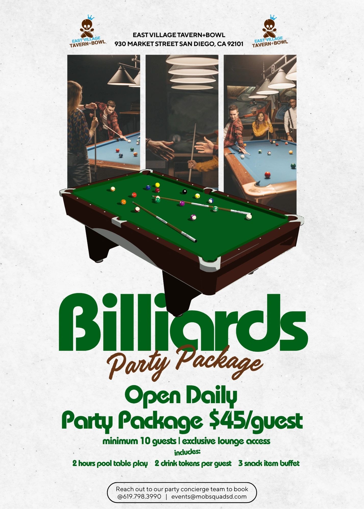 Billiard Party Package